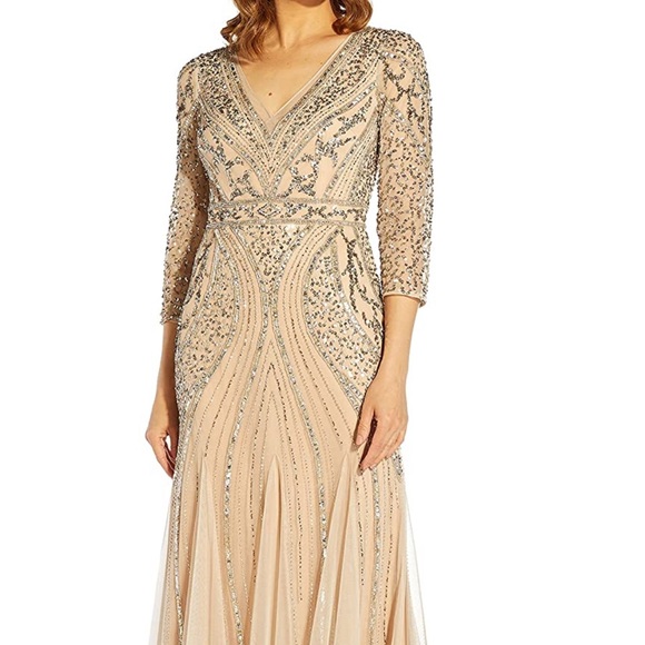 Adrianna Papell Women's Bead Mesh Godet Gown - Beaded Formal Evening Dress For Special Occasions - View #13